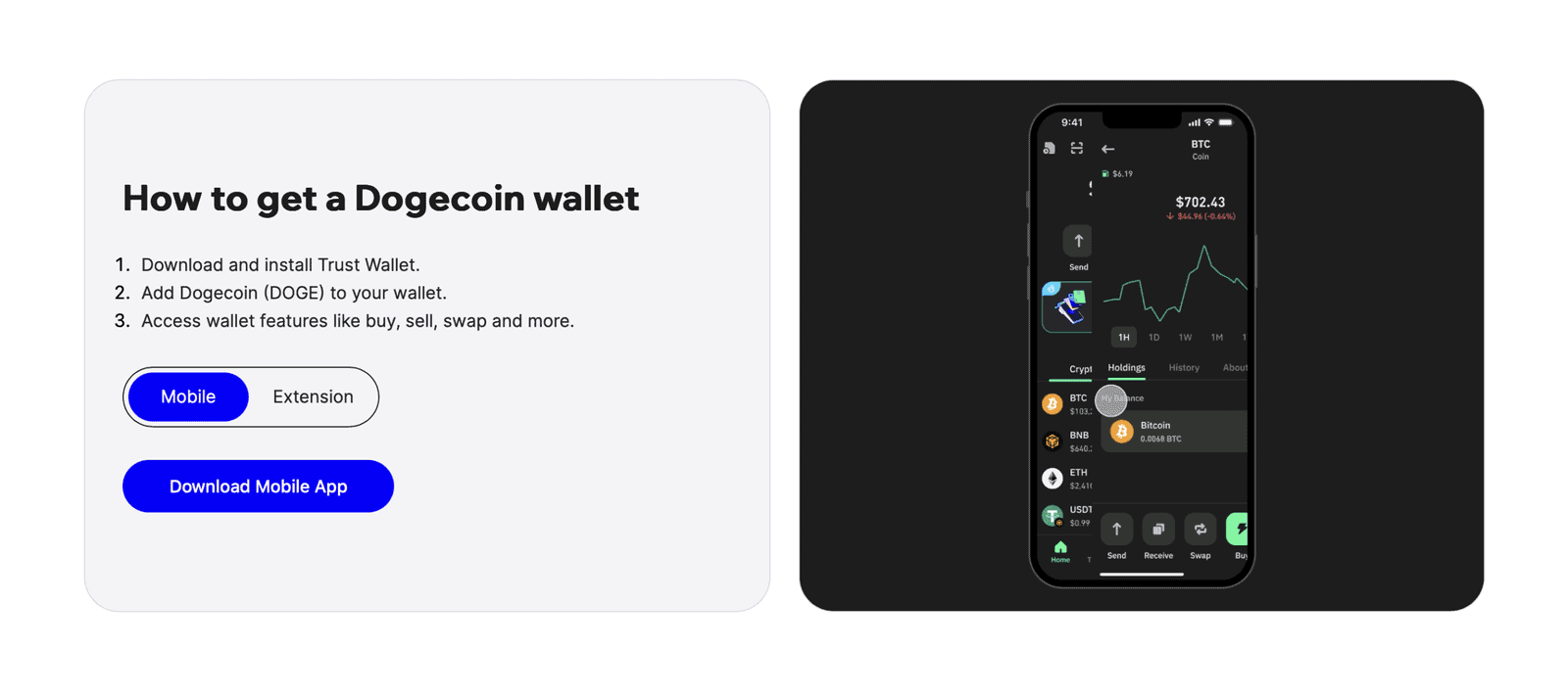 Trust Wallet Dogecoin support - self-custody DOGE wallet setup