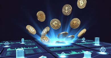 Stablecoin market digital dollars illustration with crypto coins and financial dashboard