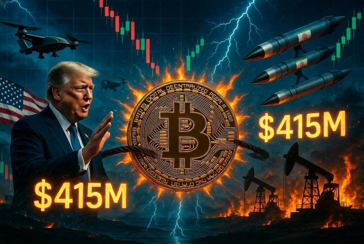Trump Iran crisis triggers 415M crypto liquidation whipsaw with Bitcoin caught between military escalation and diplomatic pause